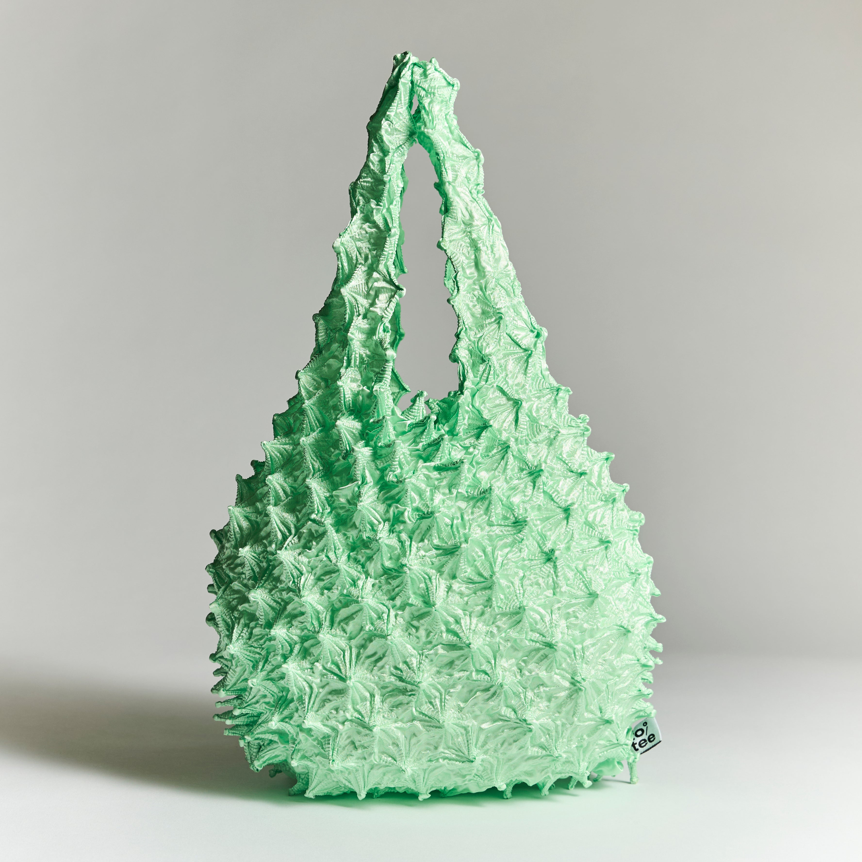 totee パステルグリーン 絞り加工 エコバッグ｜爽やかなカラーの日本デザイン軽量トートバッグ